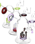 Pulsar Bioluminescence Shroom Perc Mini Glass Dab Rig - 5" / 14mm F / Colors Vary
