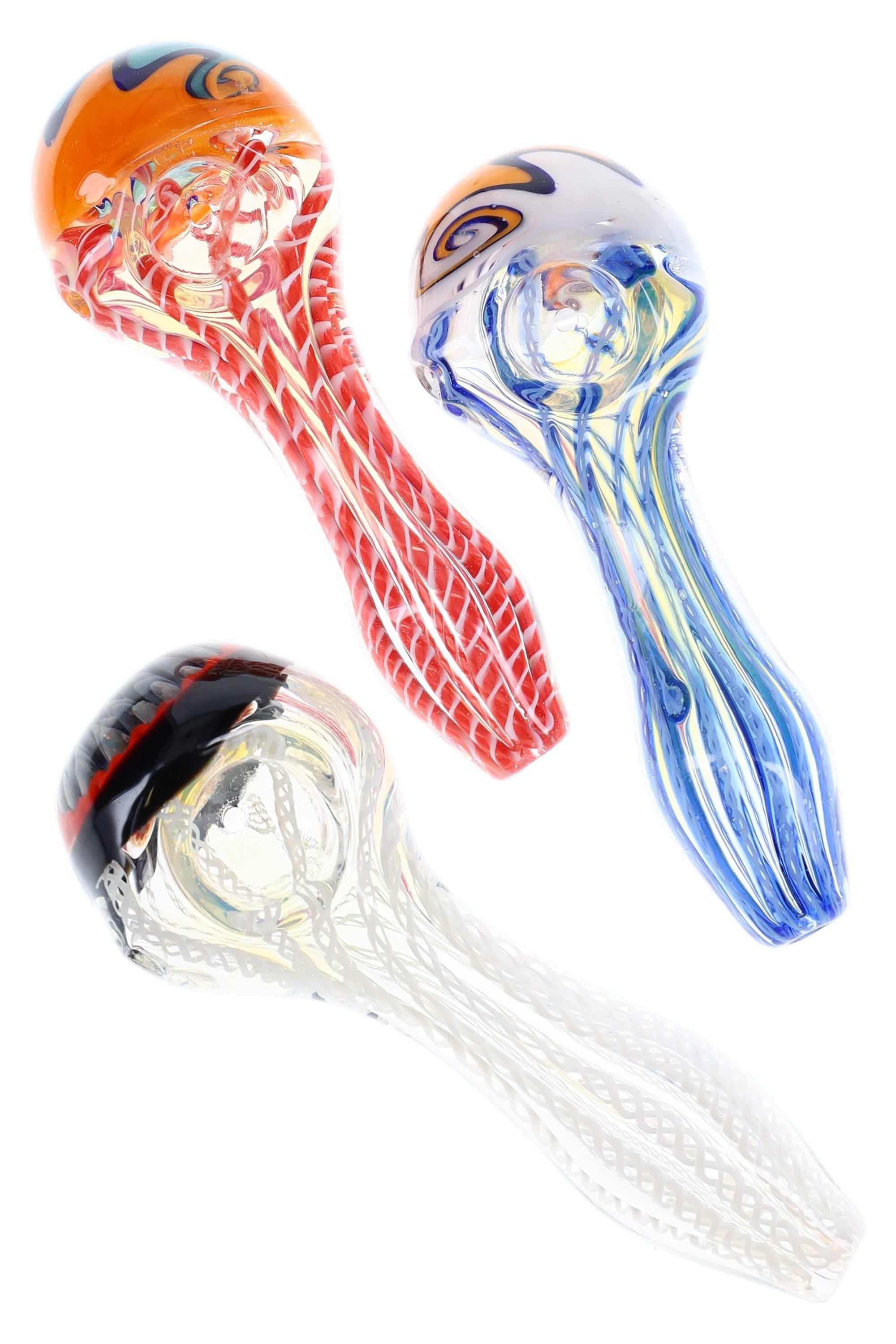Color-Changing Reverse Glass Spoon “Zigzag Bloom” – 5″ – Assorted Colo ...