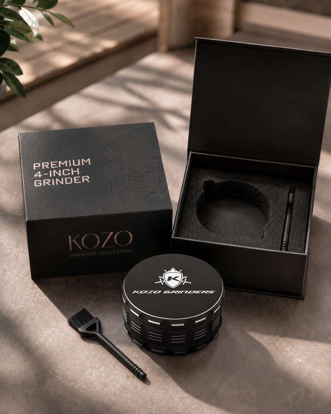 Kozo 4" Non-Stick, Ceramic Coating ,Aluminum Grinder