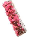 4″ White Sage Smudge Bundle – Assorted Floral Wraps