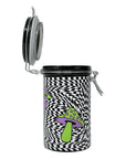 TRIPPY MUSHROOM CHECKBOARD STORAGE JAR