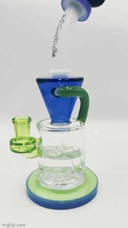 AFM 10″ Drain Incycler Rainbow Glass Dab Rig