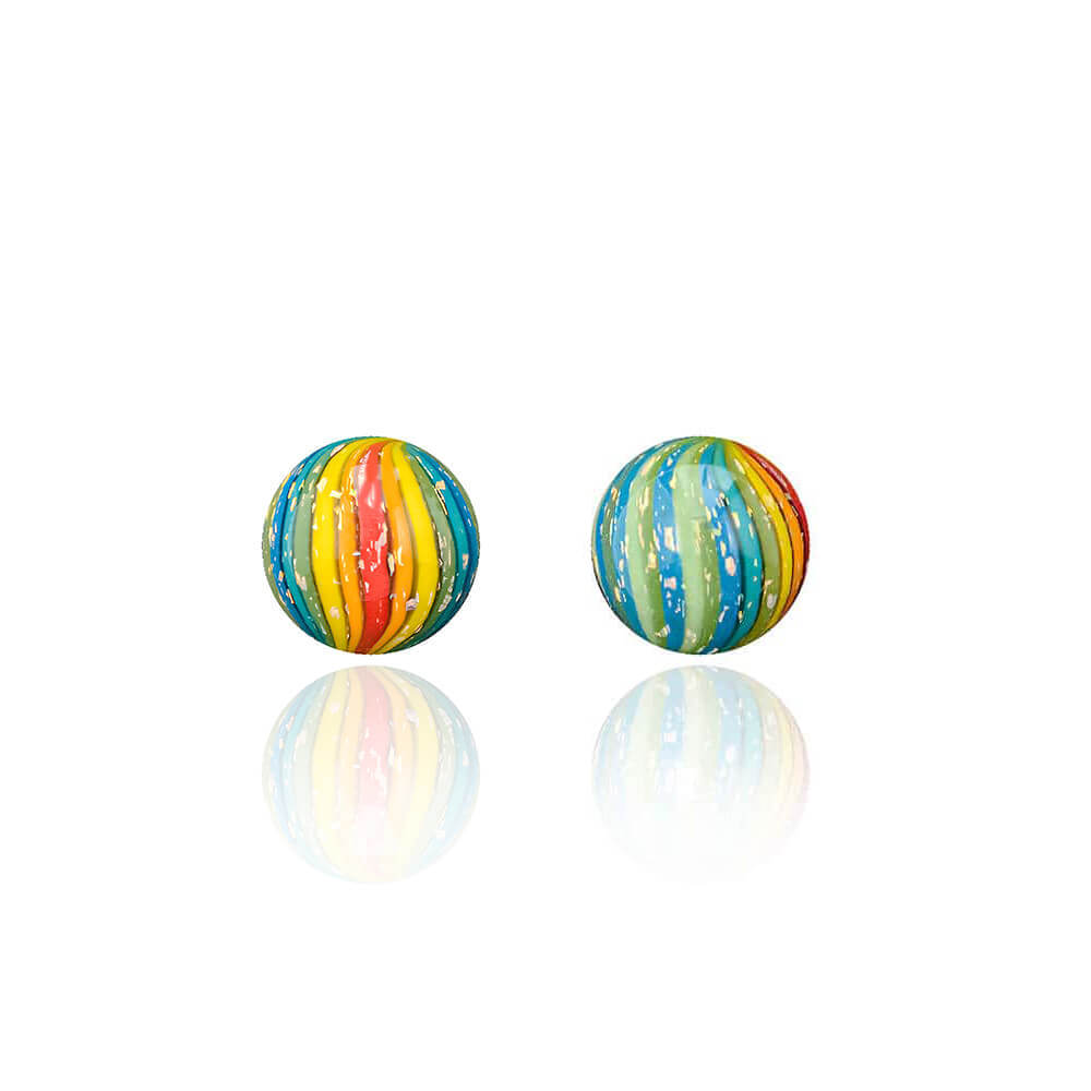 Calibear 6MM Rainbow Dichro Cactus Terp Pearls | 2-Pack Glass Dab Marbles for Terp Slurper &amp; Flat Top Bangers