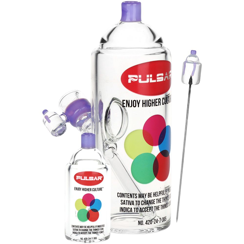 Pulsar Graffiti Series Spray Paint Glass Water Pipe Set / 7.5" / 14mm F