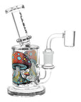 Pulsar Day Drippin' On Planet Shroom Glass Dab Rig - 6.25" / 14mm F