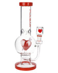 Pulsar Cupids Heart Bubble Base Glass Water Pipe - 12" / 14mm F