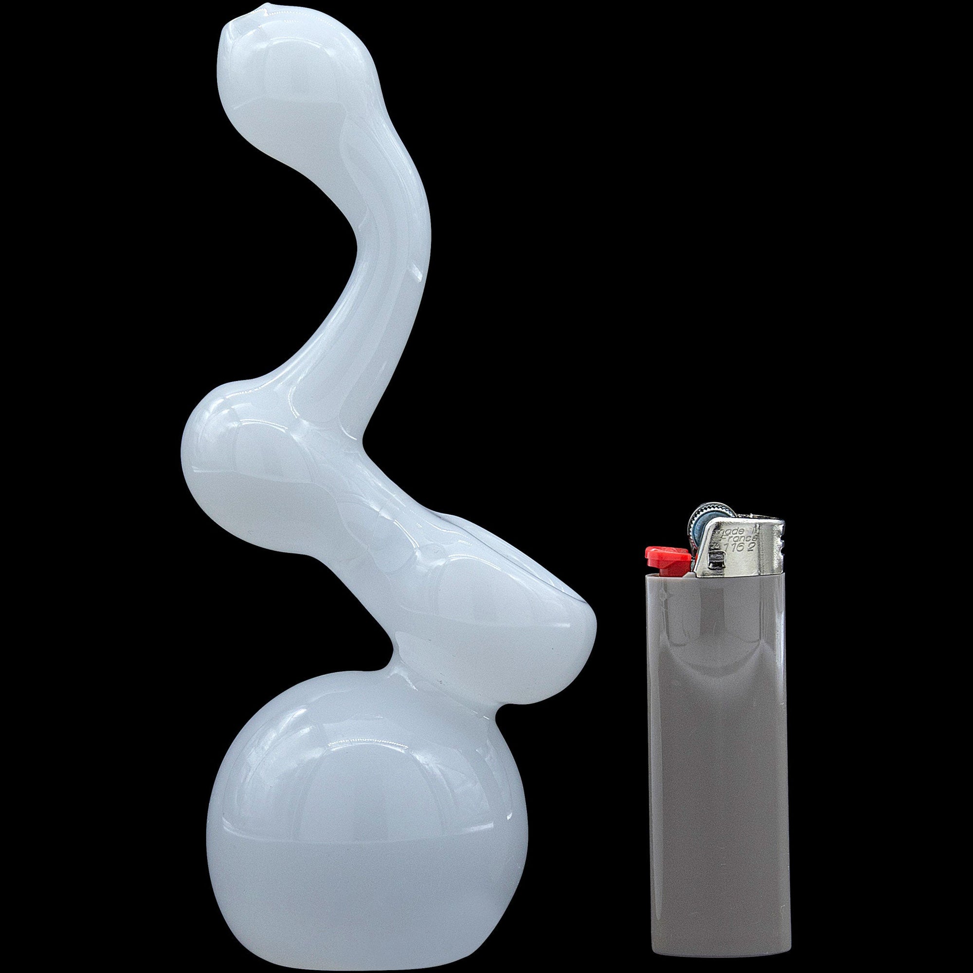"Ivory Sherlock" Glass Sherlock Bubbler Pipe