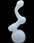 "Ivory Sherlock" Glass Sherlock Bubbler Pipe
