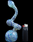 "Bubble Lock" Color Raked Sherlock Bubbler Pipe