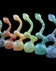 "Bubble Lock" Color Raked Sherlock Bubbler Pipe