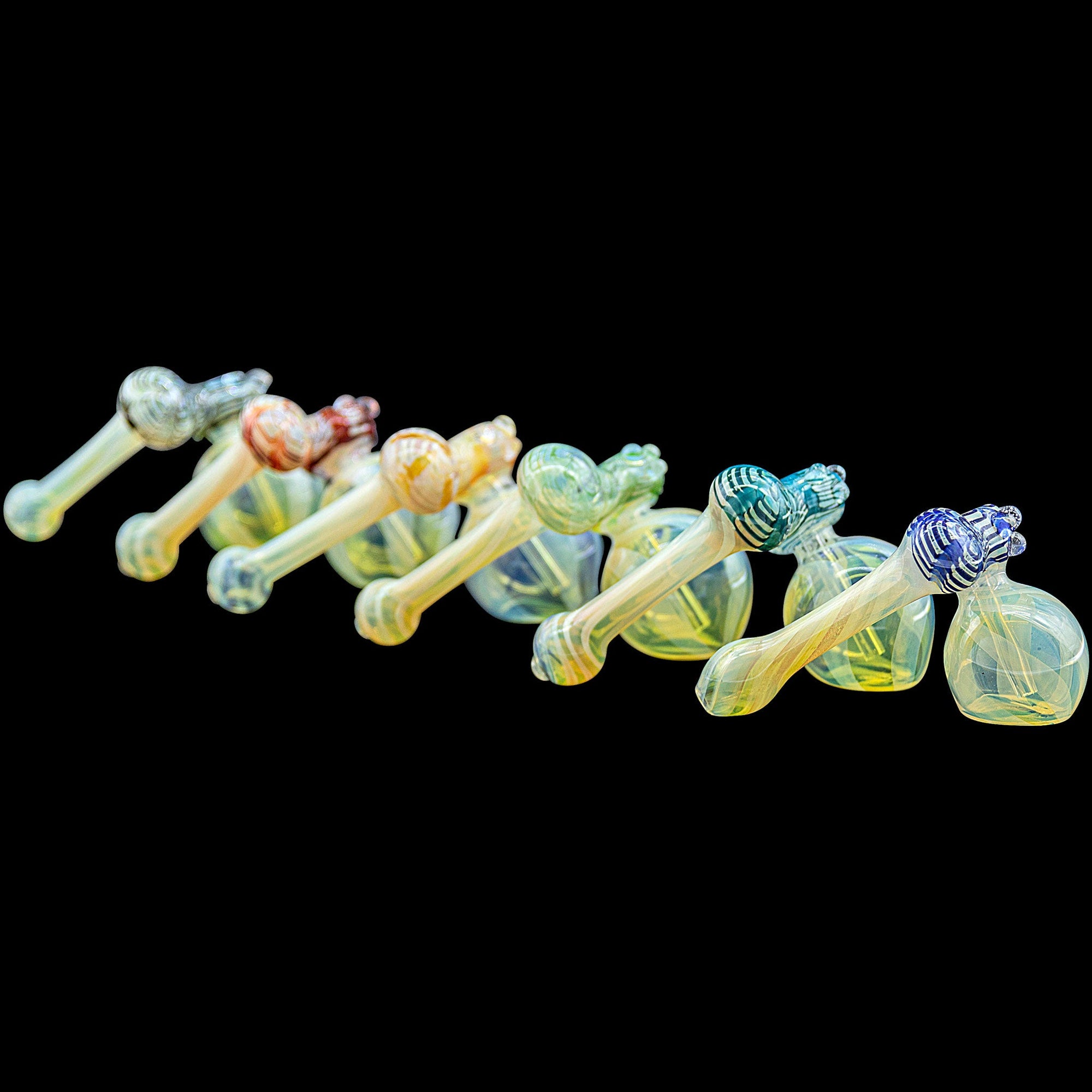 "Raked Sidecar" Fumed Sidecar Bubbler Pipe (Various Colors)
