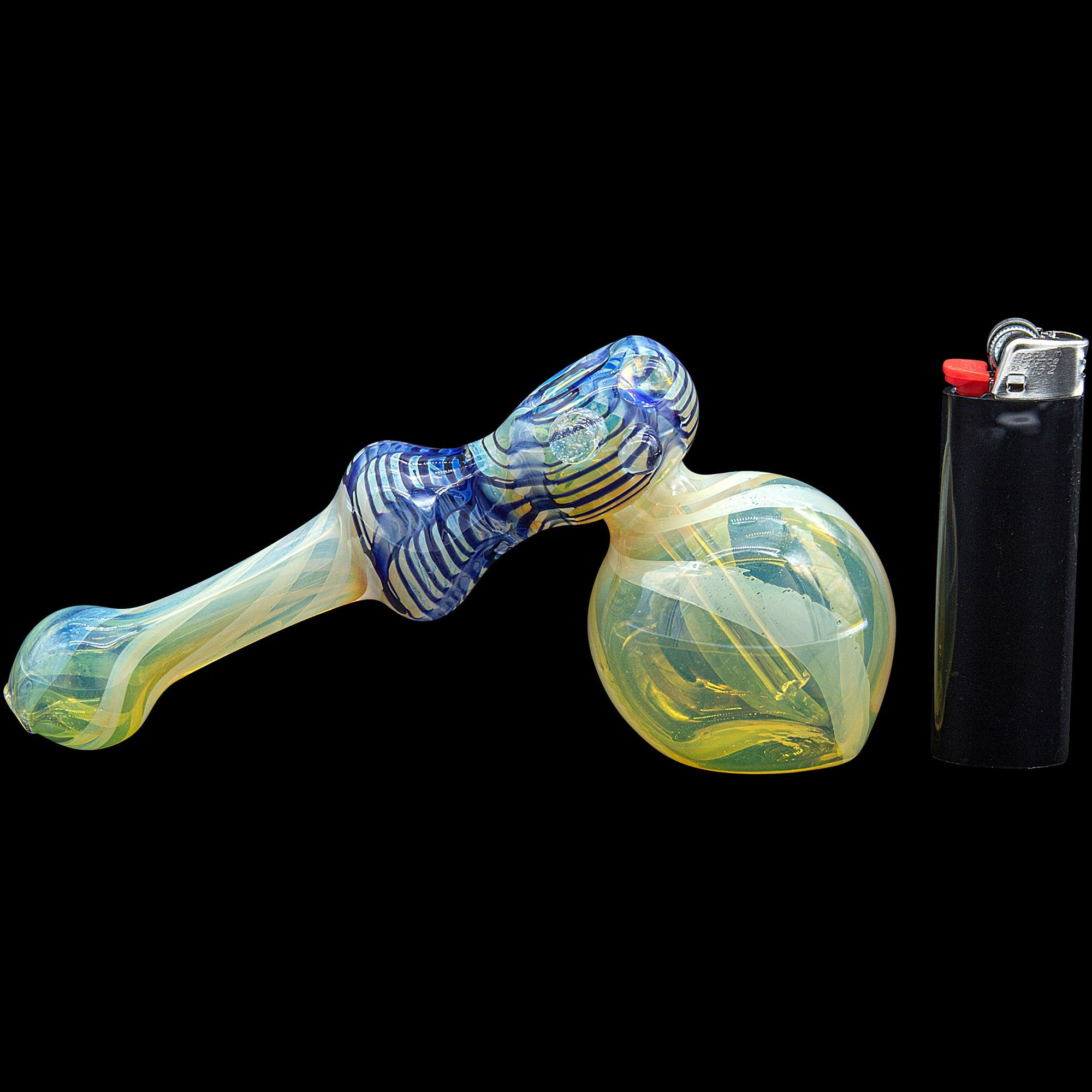 "Raked Hammer" Fumed Hammer Bubbler Pipe (Various Colors)