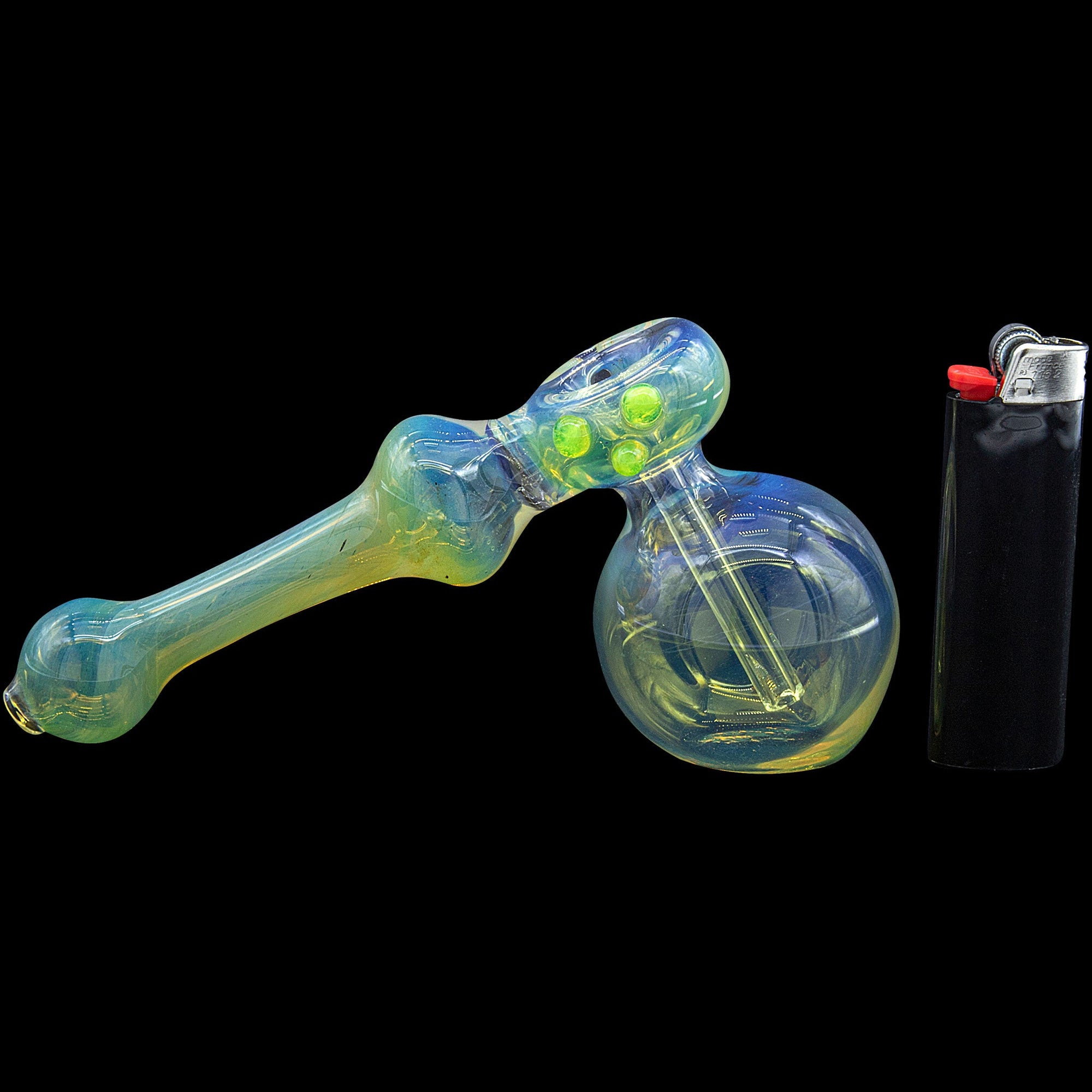 "Silver Hammer" Fumed Hammer Bubbler Pipe (Various Colors)