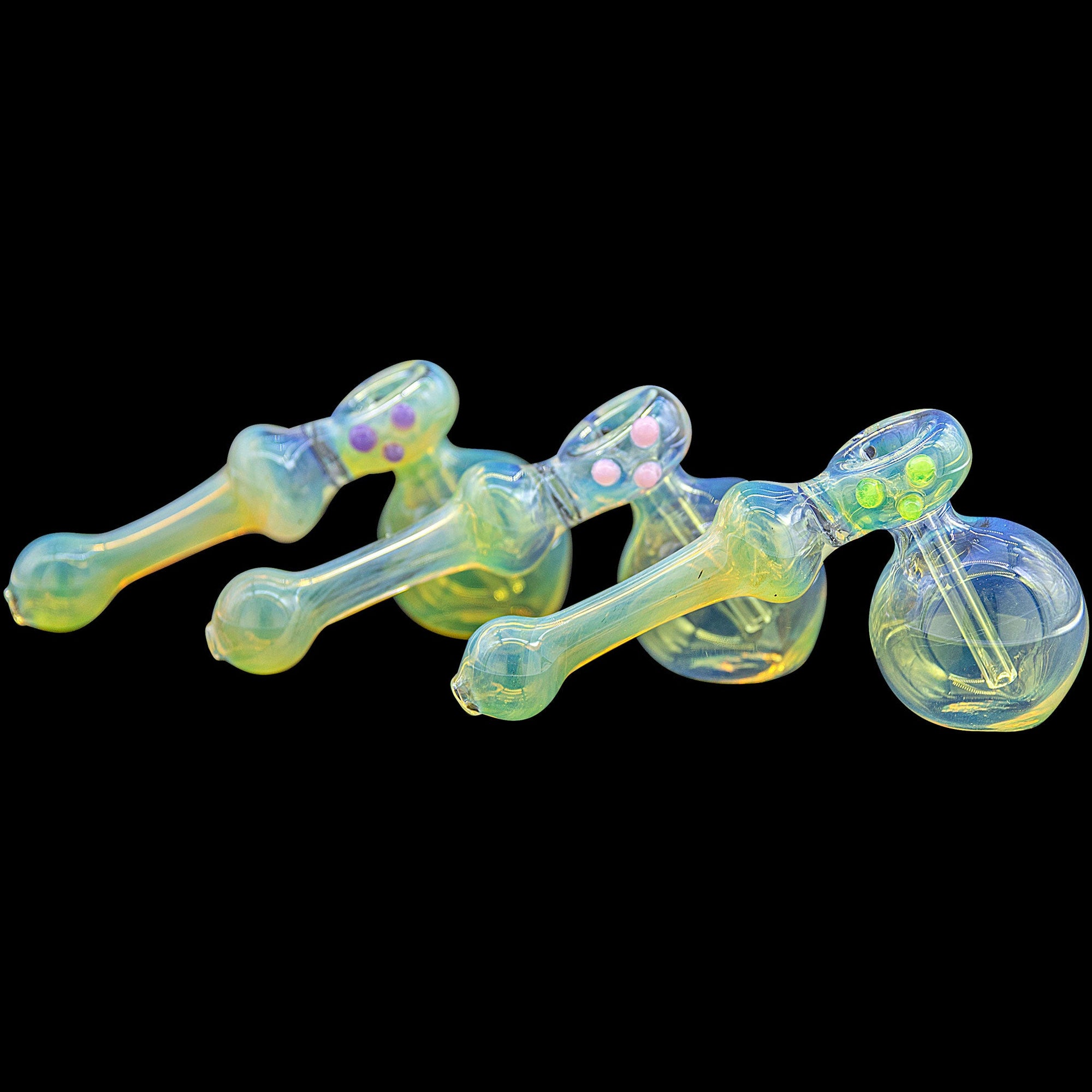 "Silver Hammer" Fumed Hammer Bubbler Pipe (Various Colors)
