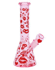 Pulsar Valentine's XOXO Glass Beaker Water Pipe & Hand Pipe Set - 10" / 14mm F