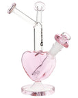 Pulsar Double Kiss Heart Glass Water Pipe - 11" / 14mm F