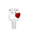 Pulsar Cupids Heart Bubble Base Glass Water Pipe - 12" / 14mm F