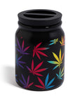 LARGE CERAMIC STASH JAR - WEED LEAFS