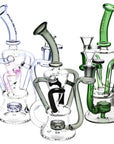 Pulsar 4-Tube Recycler Water Pipe - 9" / 14mm F / Colors Vary