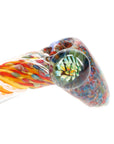 Silver Fumed Frit Glass Hammer Pipe “Petal Puncher” – 4½″ – Assorted Colors