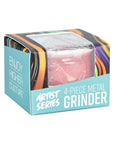 Pulsar Design Series Grinder with Side Art - Symbolic Tiles / 4pc / 2.5"