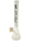 THE CHERRY 18" 50/5mm beaker bong whiteout version with a matching orchid flower bowl by empire glassworks