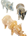 Silver Fumed Glass Rhino Hand Pipe “Savanna Stomper” – Assorted Colors