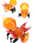 Gold Fumed Color-Change Glass Fly Pipe “Honey Hustler” – Assorted