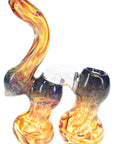 Fumed Frit Double-Chamber Sherlock Bubbler “Camel Curl” – 7″ – Assorted Colors