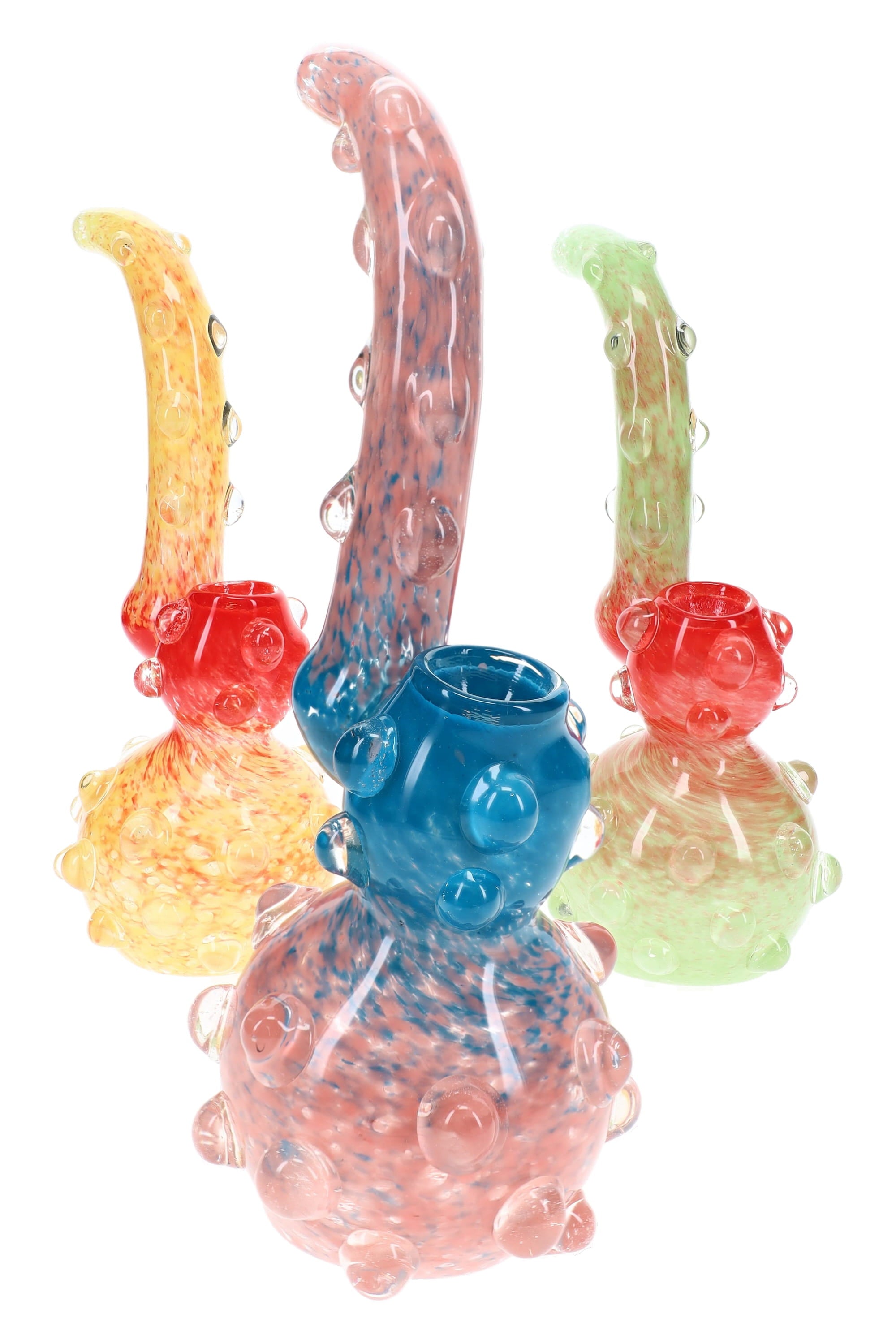 Thick Frit Sherlock Bubbler “Marble Maven” – 9″ – Assorted Colors