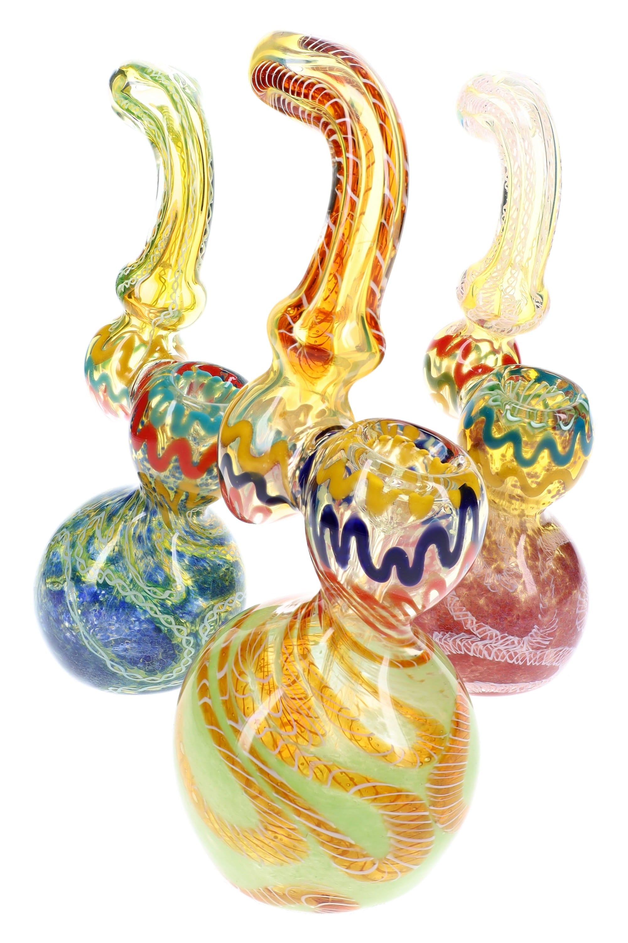 Silver Fumed Frit Sherlock Bubbler “Frit Wizard” – 7″ – Assorted Colors