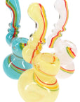 Rasta Swirl Frit Glass Sherlock Bubbler “Rasta Ripple” – 5″ – Assorted Colors
