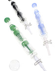 Glass Double Tree Perc Dab Straw “Twin Timber” – 9½″ – Assorted Colors