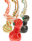 Swirl Striped Frit Sherlock Bubbler “Ribbon Riddle” – 7½″ – Assorted Colors