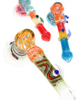 Rasta Swirl Frit Hammer Bubbler “Eye Spy” – 8″ – Assorted Colors