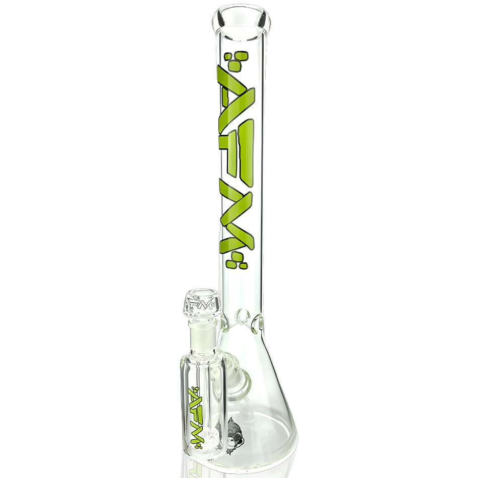 18" AFM Clear Glass Beaker Bong Set – with Ash Catcher