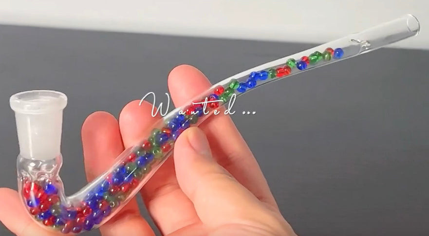 Beaded J Hook Glass Stem
