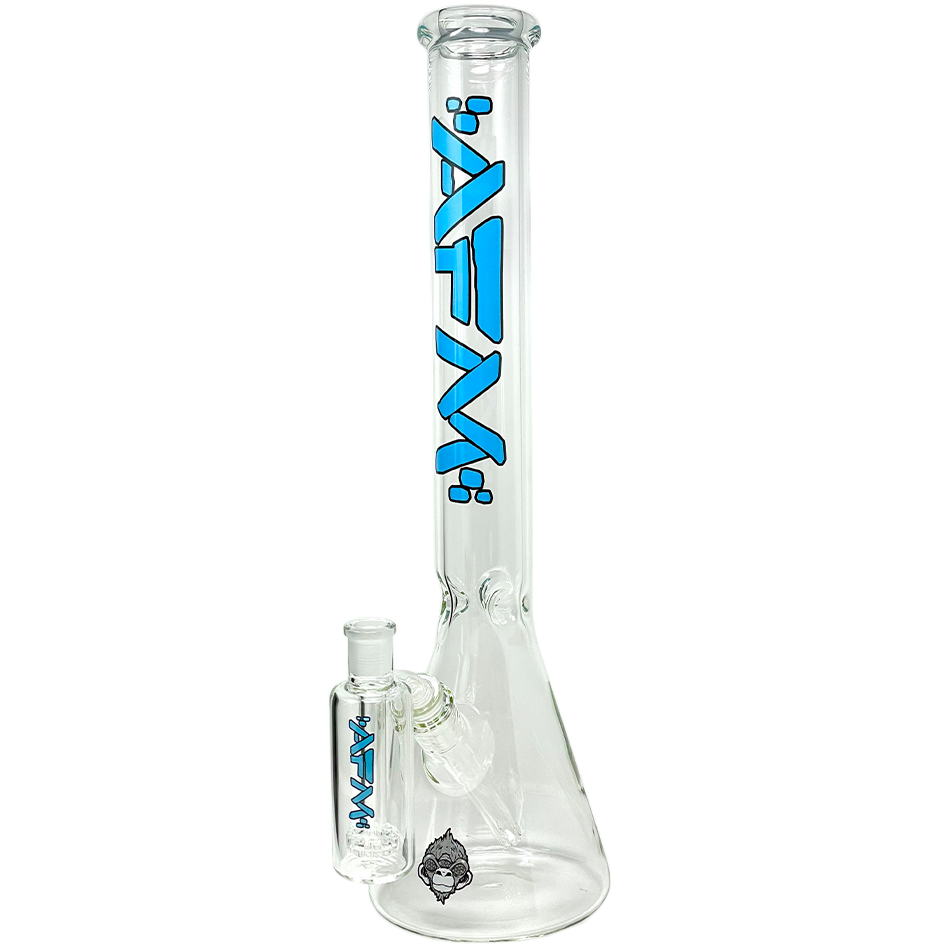 18" AFM Clear Glass Beaker Bong Set – with Ash Catcher