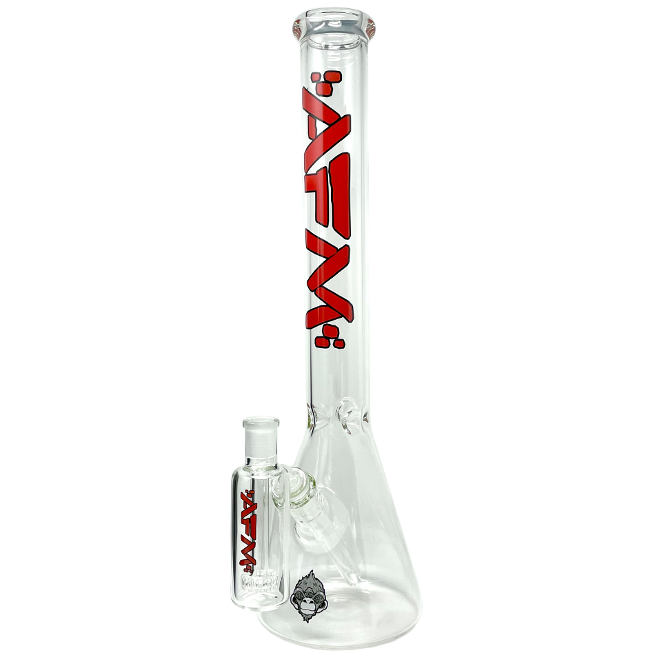 18" AFM Clear Glass Beaker Bong Set – with Ash Catcher