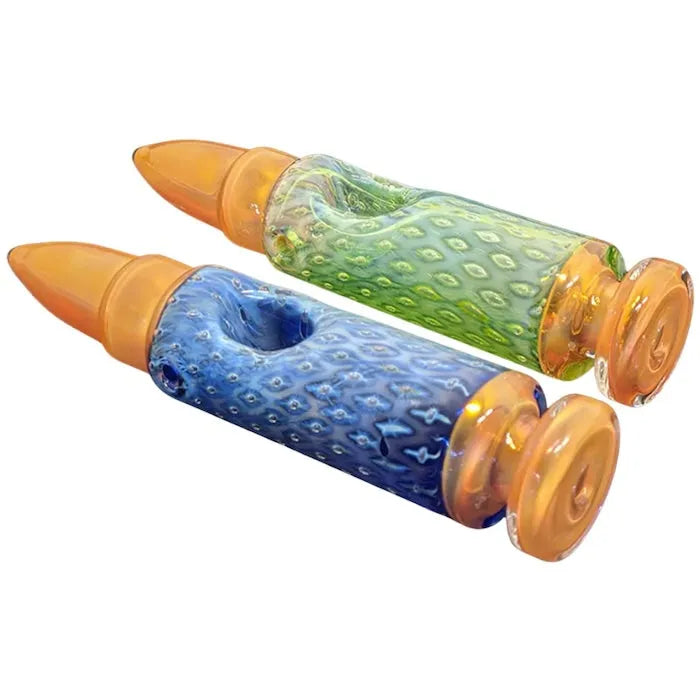 Silver &amp; Gold Fumed Glass Bullet Pipe