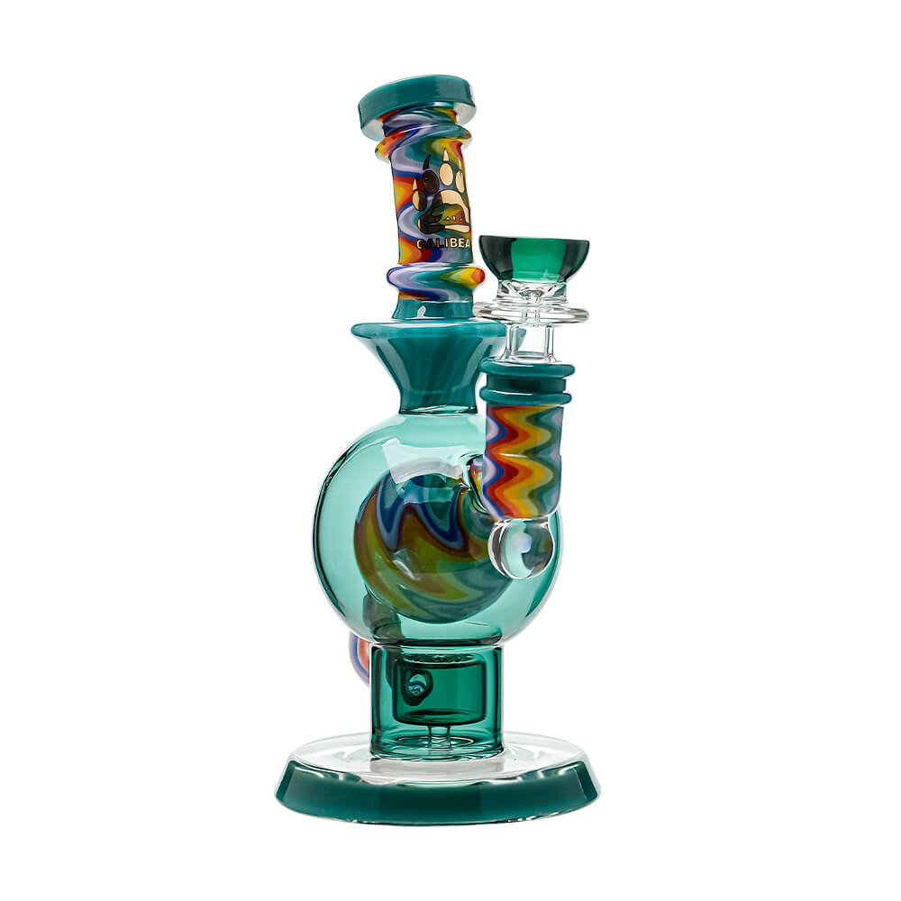 Calibear Heady Wigwag Ball Rig Encased Opal W/ Flower of Life Perc