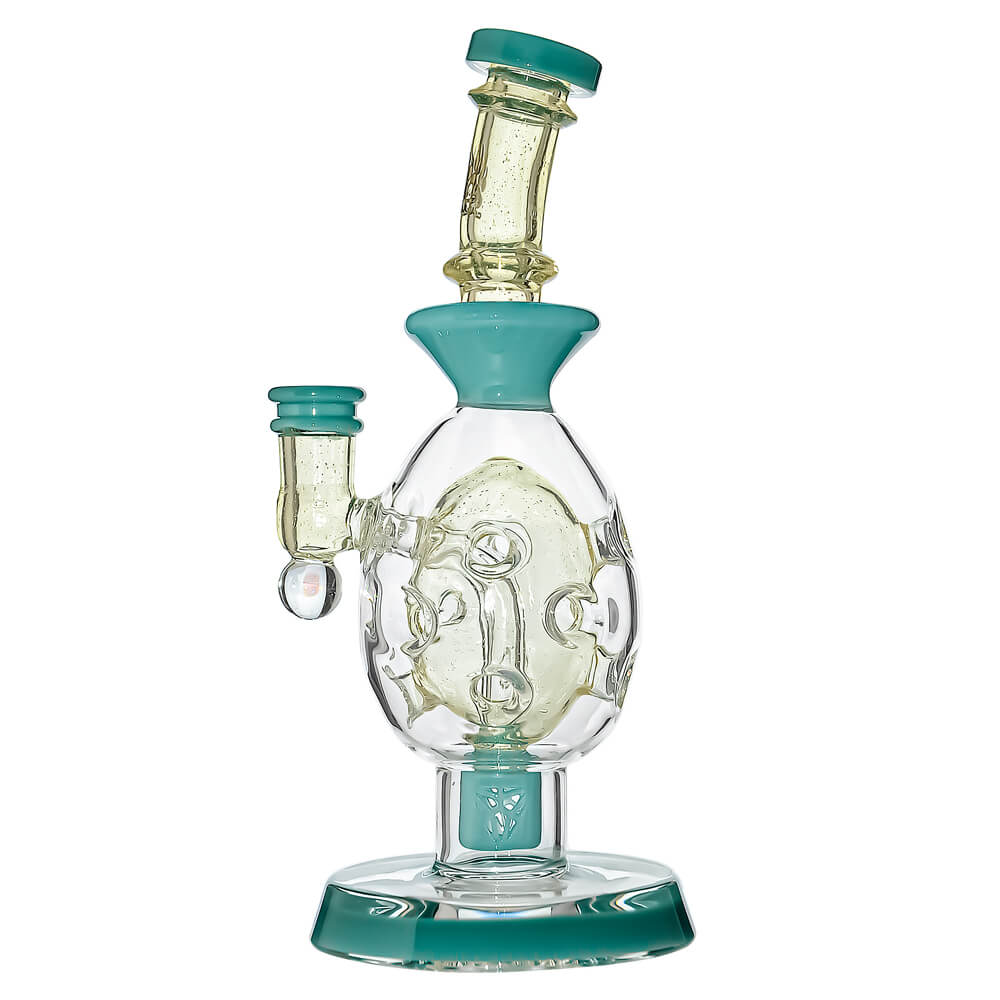 Calibear Oval Sphere Glass Dab Rig W/ Opal Triseed Perc