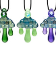 Gemini 说 Cloud Inspired Glass Pendant Necklace - Opal Embedded