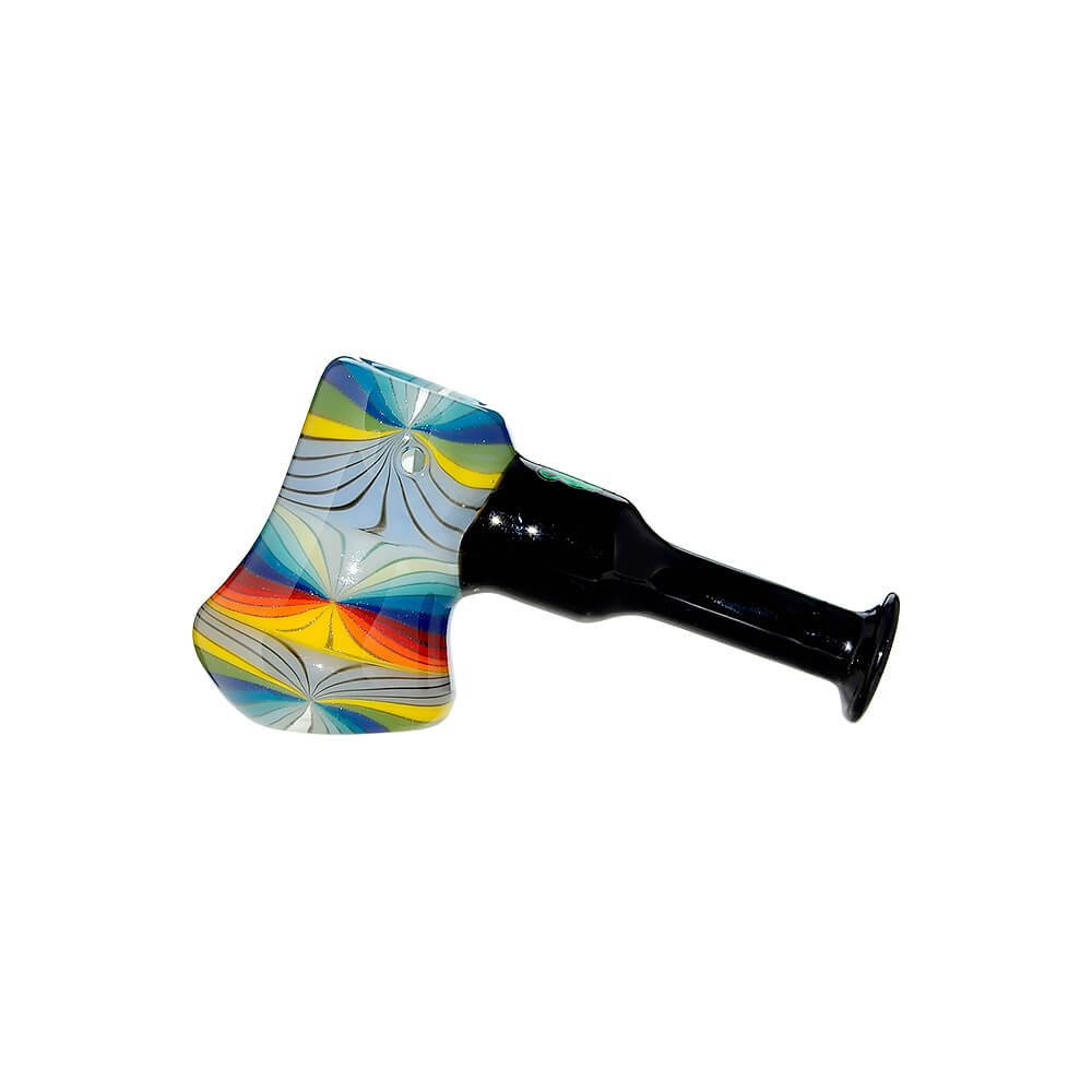 Colorful Starburst Axe Glass Pipe