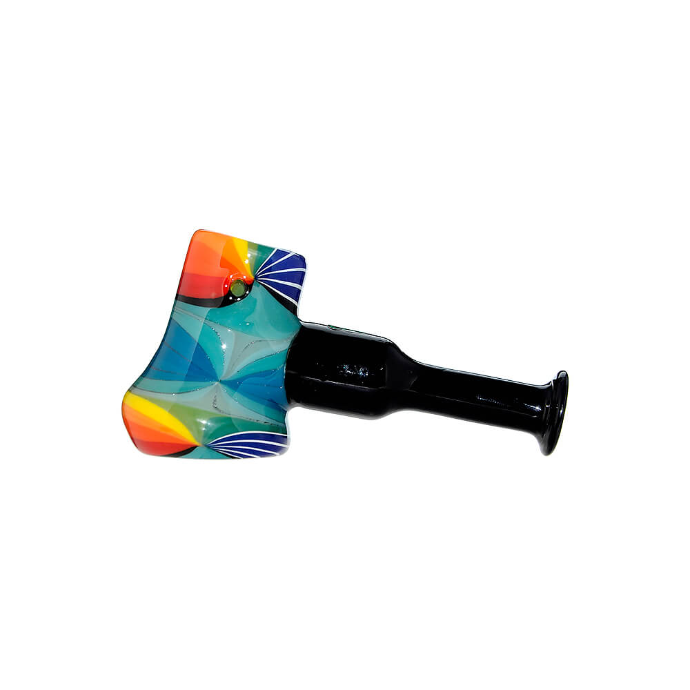 Colorful Starburst Axe Glass Pipe