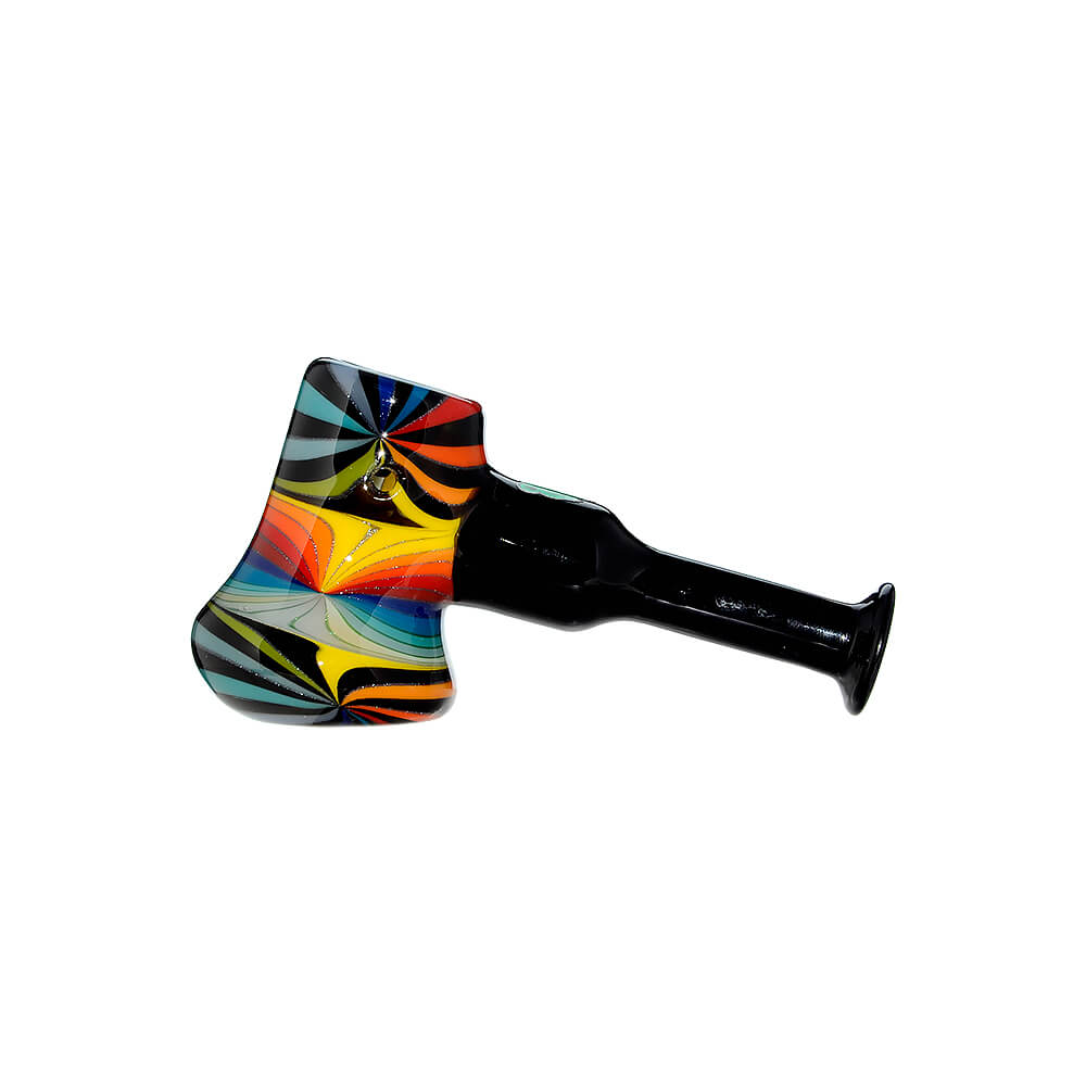 Colorful Starburst Axe Glass Pipe