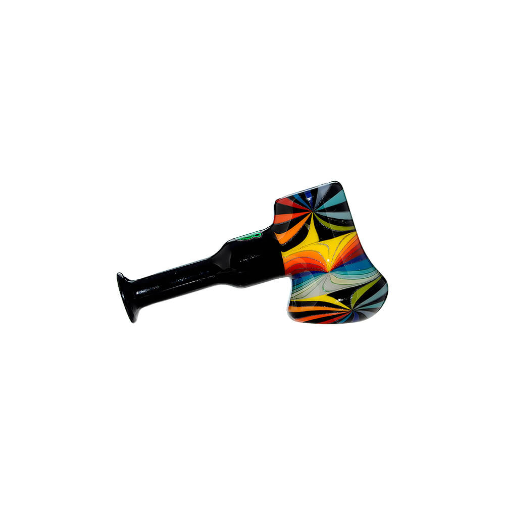 Colorful Starburst Axe Glass Pipe
