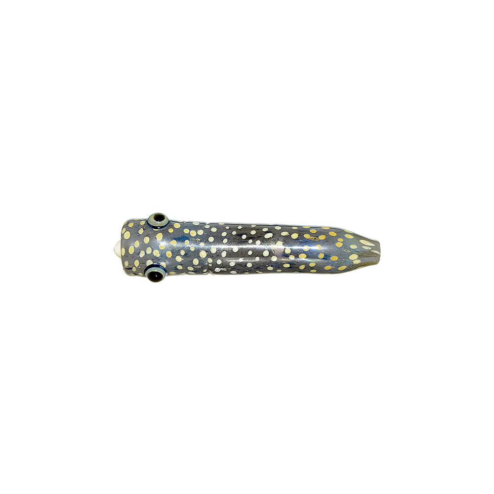 CaliBear Speckled Eel Chillum Glass Pipe