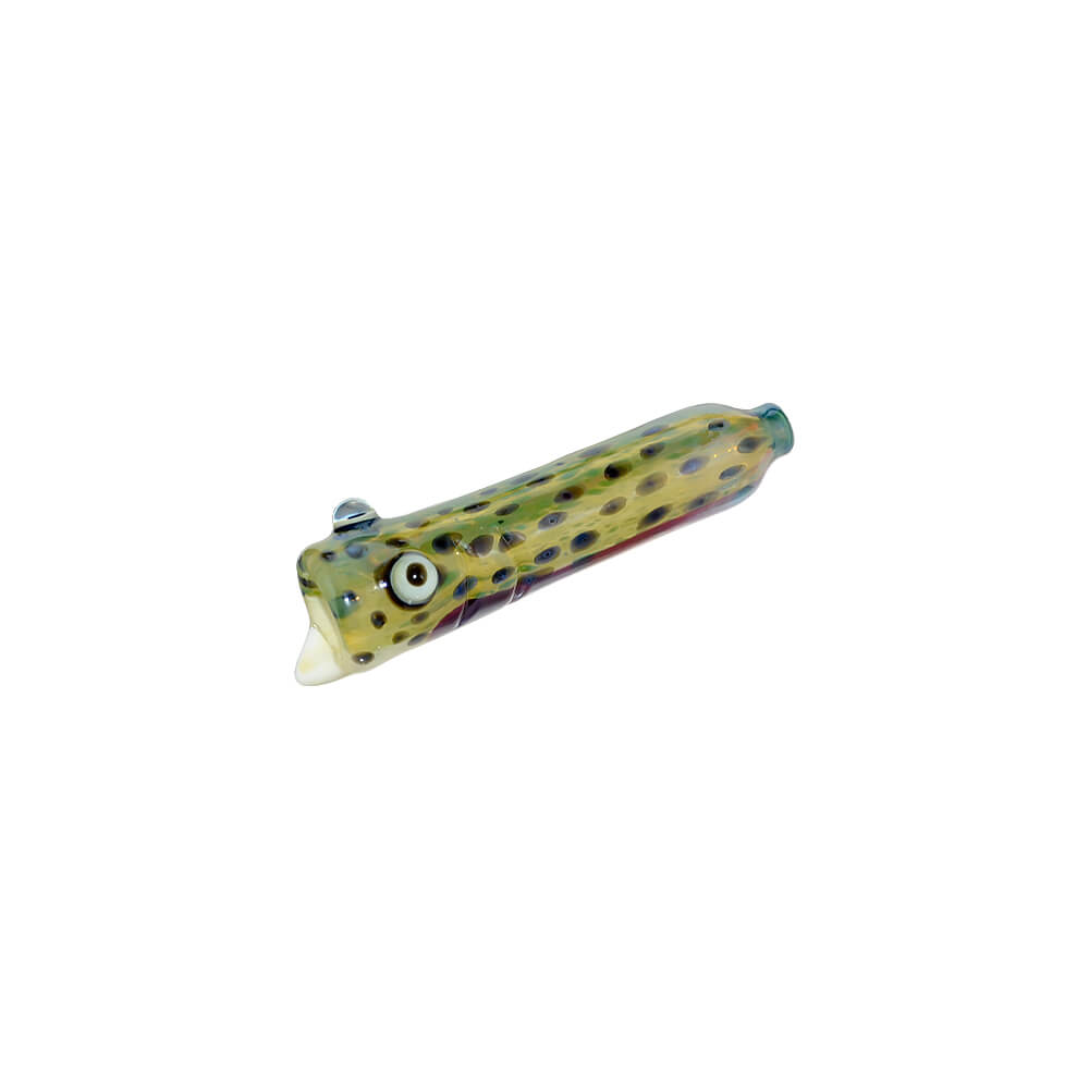 CaliBear Speckled Eel Chillum Glass Pipe