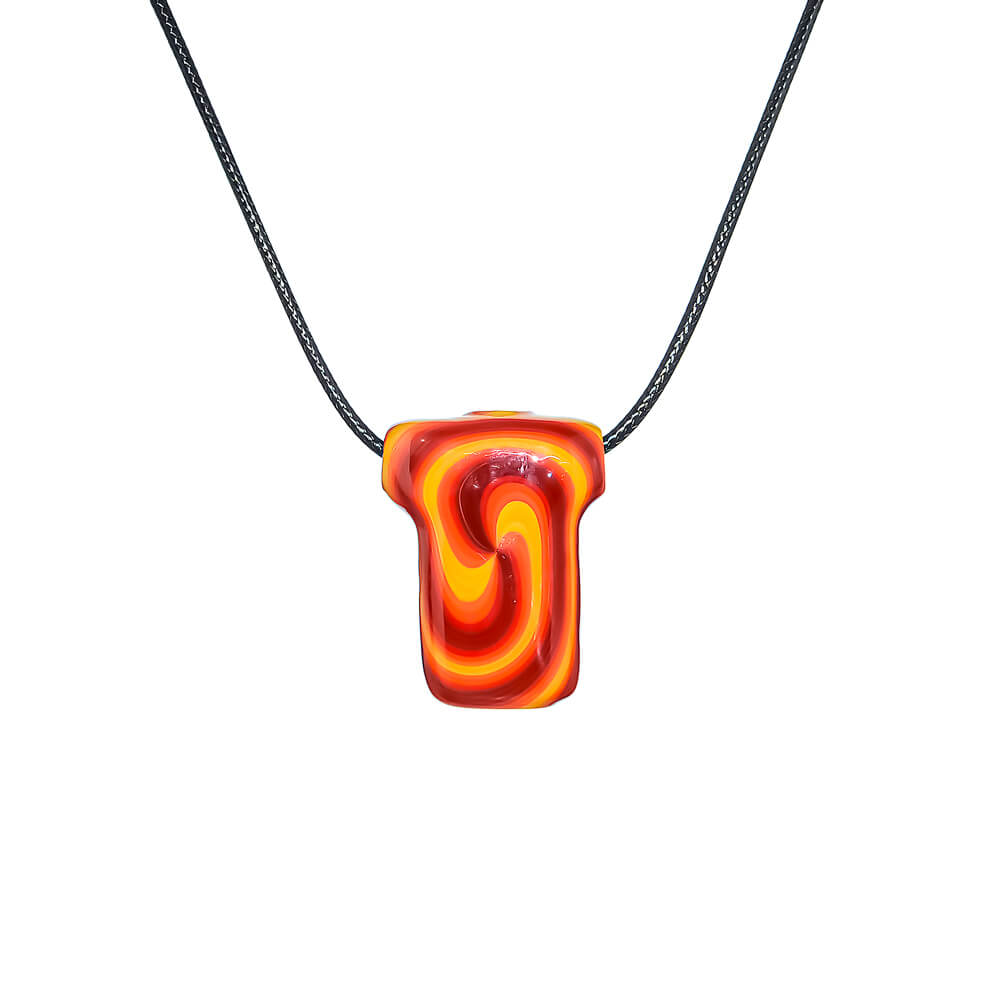CaliBear Wigwag T-Shirt Art Glass Pendant Necklace